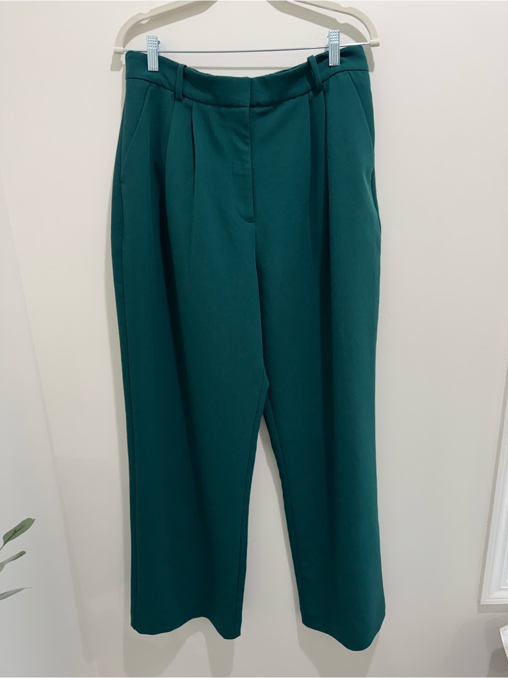 Abercrombie & Fitch Curve Love Wide Leg Trouser Pants Green Size 14L - Picture 2 of 9